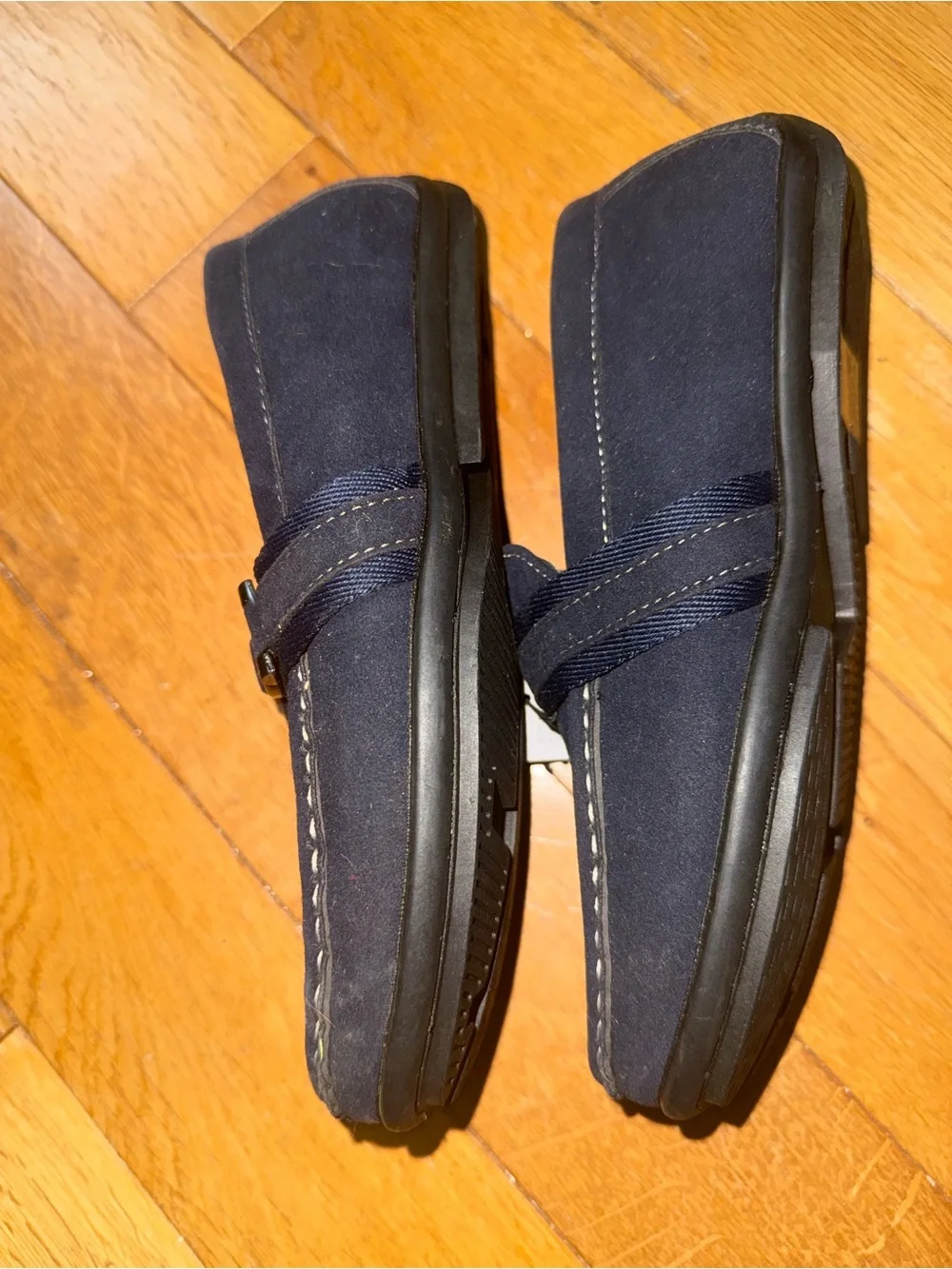 Xray Kids Navy Suede Moccasins with Decorative Strap